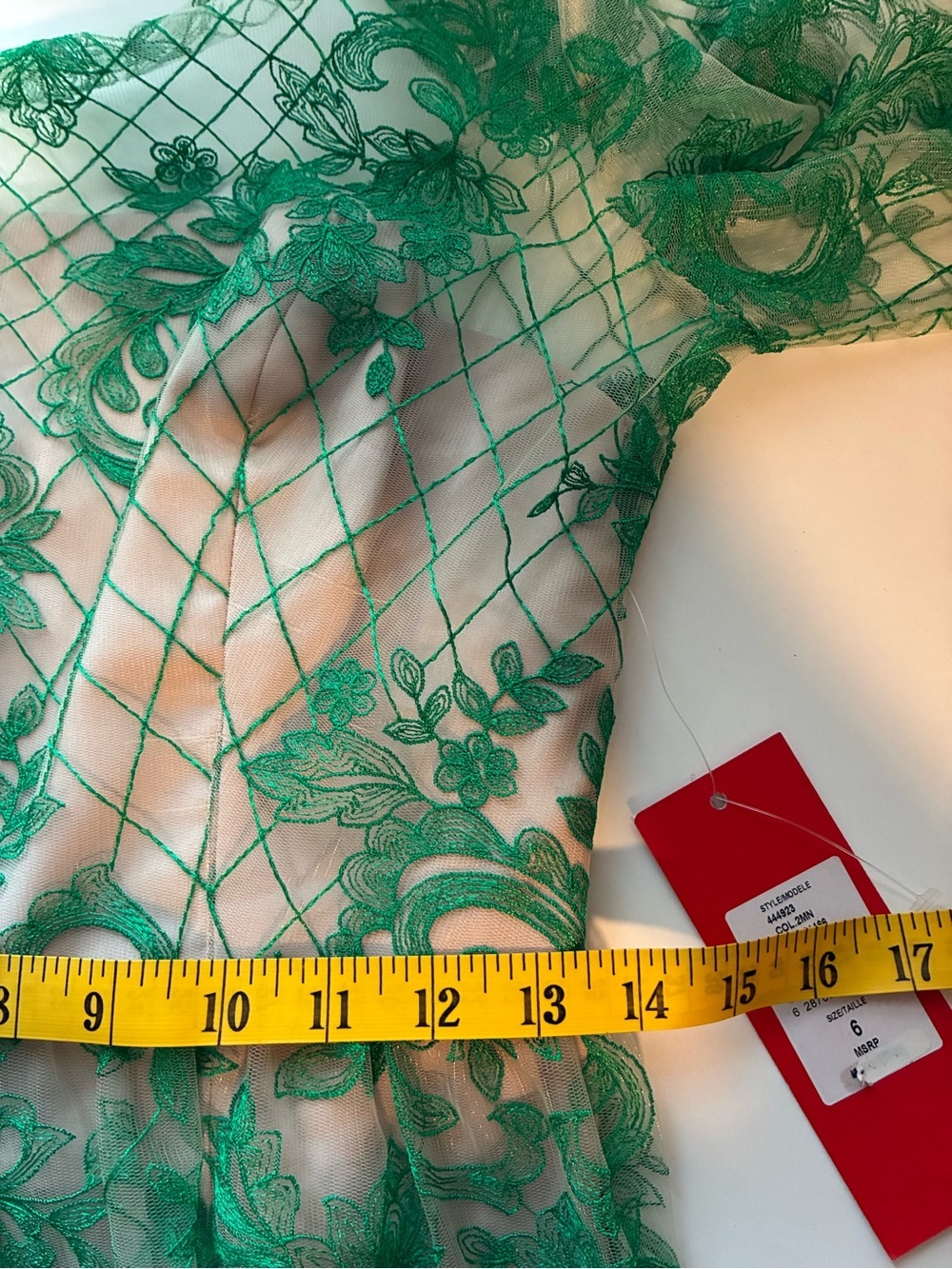 Monique Lhuillier for BHLDN/Anthropologie “Holly” green lace dress, size 6 NWT - Picture 10 of 12